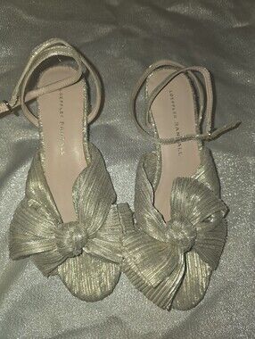 Loeffler Randall Dahlia Ankle Strap Knotted Sandal in Bronze Gold size 6